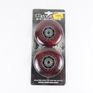 Red Razor Scooter Replacement Set Of Wheels & Bearings 6102A‎ New Old Toys R Us